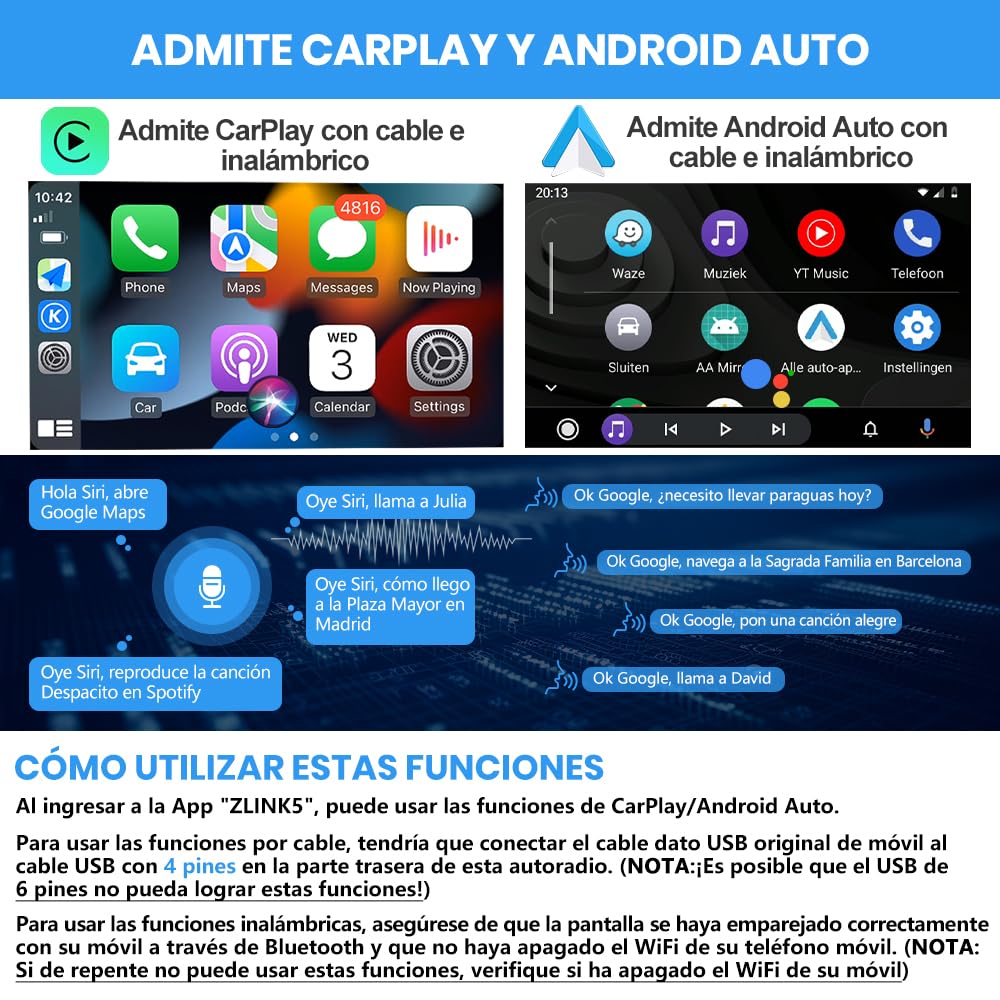 AWESAFE Android 13.0 [2GB+32GB] Radio de Coche 1 DIN Universal con Pantalla Táctil Giratoria de 10.1 Pulgadas, con Carplay/AndroidAuto/Mandos de Volantes/WiFi/GPS/Bluetooth/DSP/RDS/USB/FM/MirrorLink