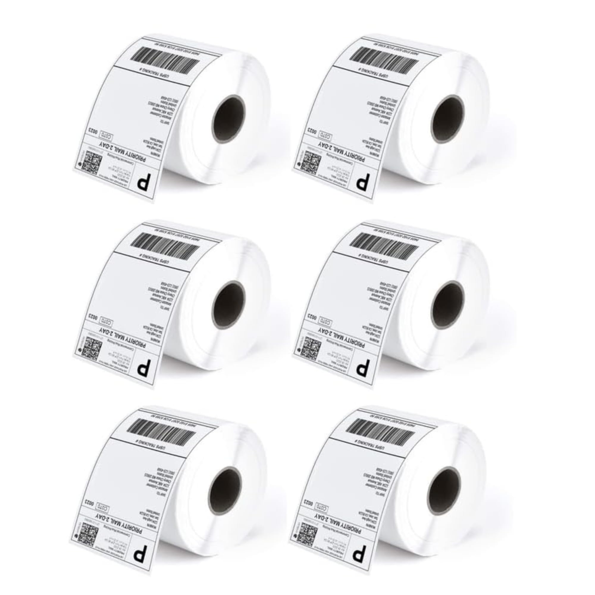 True-Ally Thermodirekt-Versandetikett, 100 mm x 150 mm, 10,2 x 15,2 cm, 400 Etiketten pro Rolle, stark klebend, Barcode-kompatibel für E-Commerce-Kuriere, 6 Stück (2400 Etiketten)