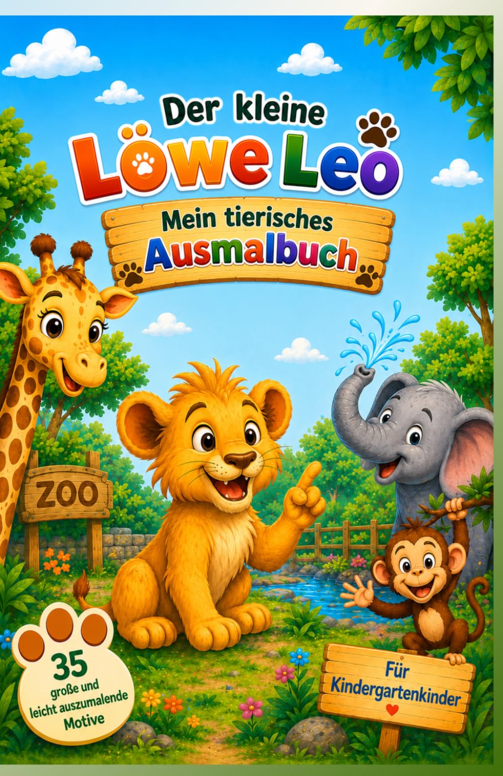 Der kleine Löwe Leo – Mein tierisches Ausmalbuch: Ein liebevoll gestaltetes Malbuch für Kinder ab 3 Jahren mit vielen Zootieren