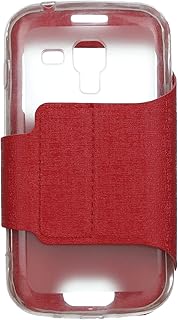 جراب قابل للطى لهاتف سامسونج جالاكسي اس دوس 7562 - احمر منقلب سيليكون