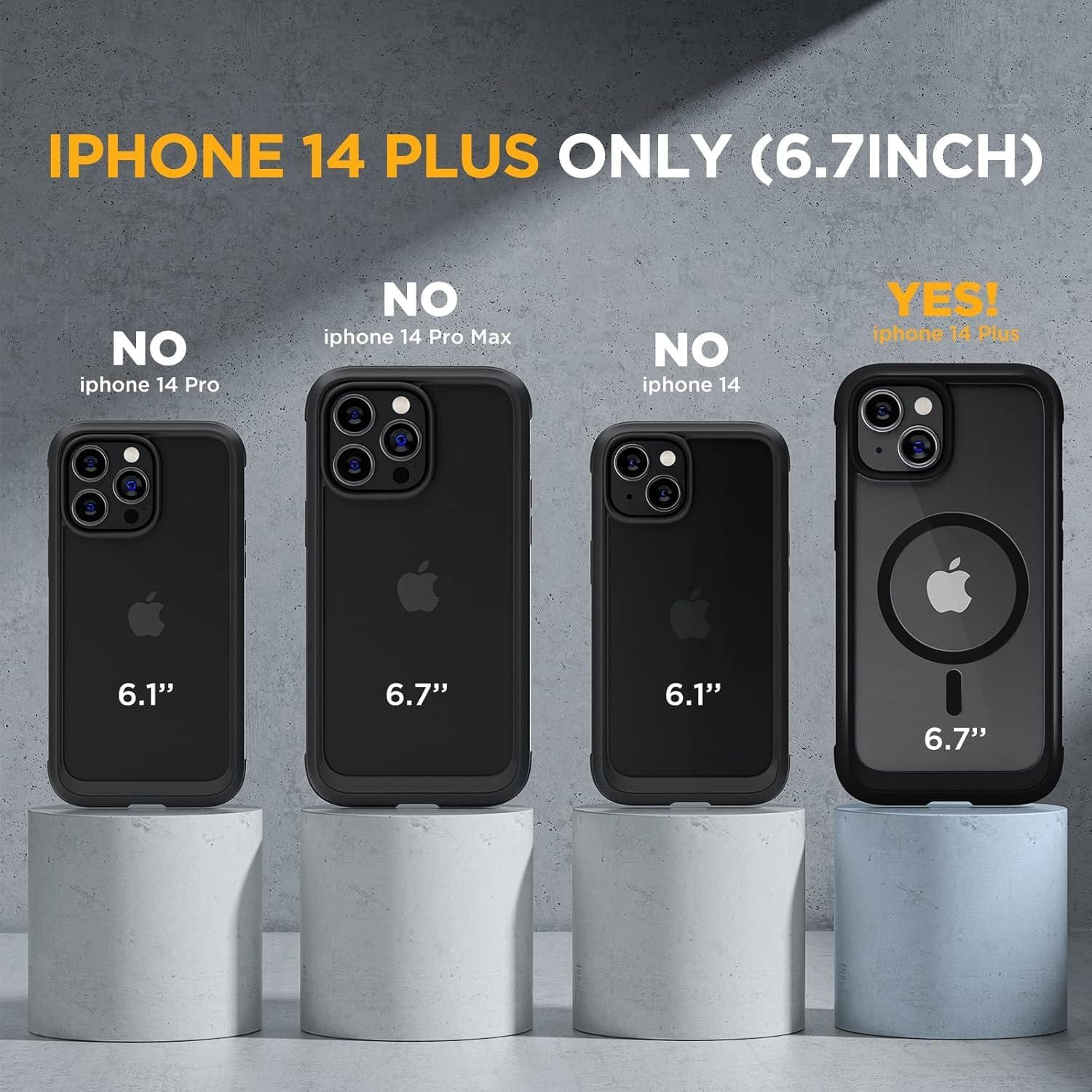 Miracase Glass Series Designed for iPhone 14 Plus Case 6.7 inch, 2023 Upgrade Full-Body Magnetic Clear Case with Built-in 9H Tempered Glass Screen Protector,Compatible with MagSafe,Black - Image 8