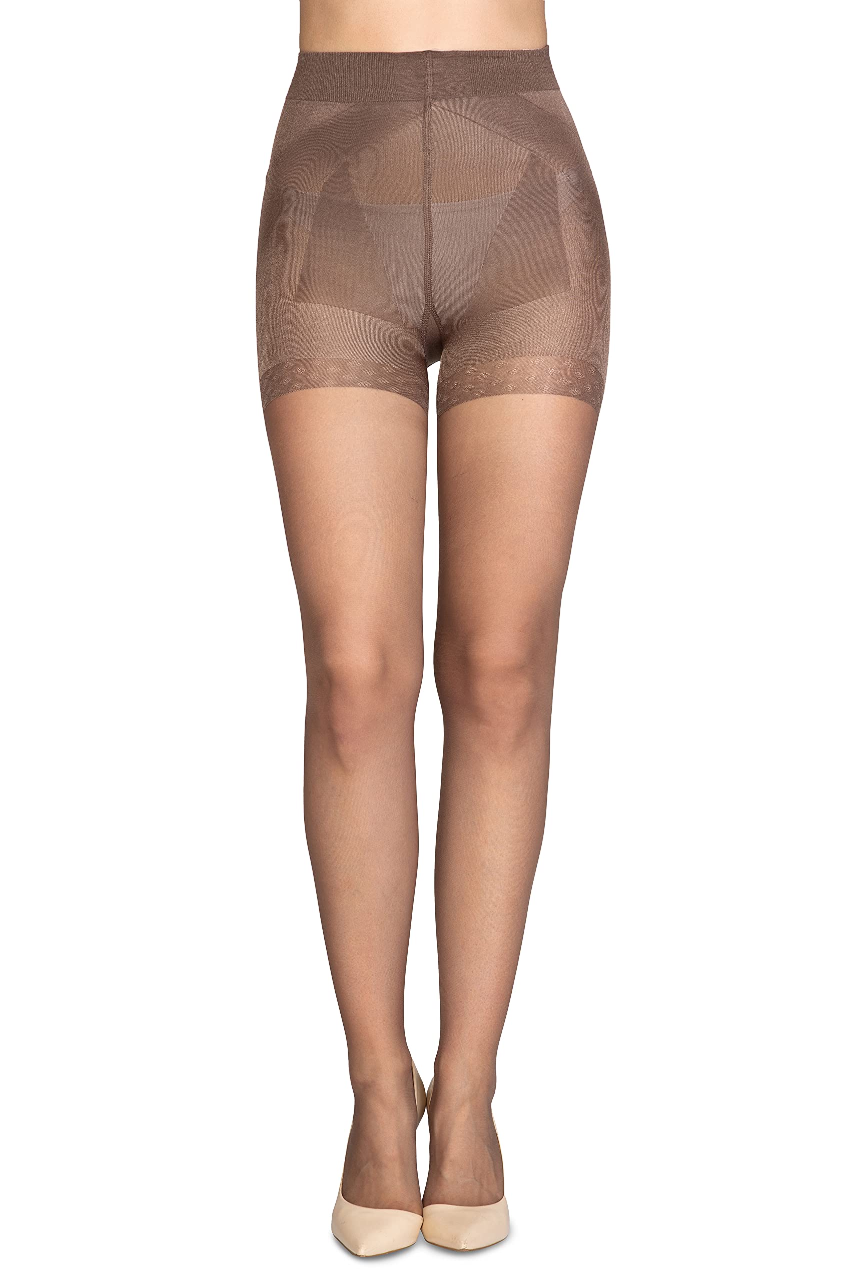 Lores Women's Castro Push Up Tights Brazil Effect Control Butt Lifting Pantyhose Legs Slimming, M