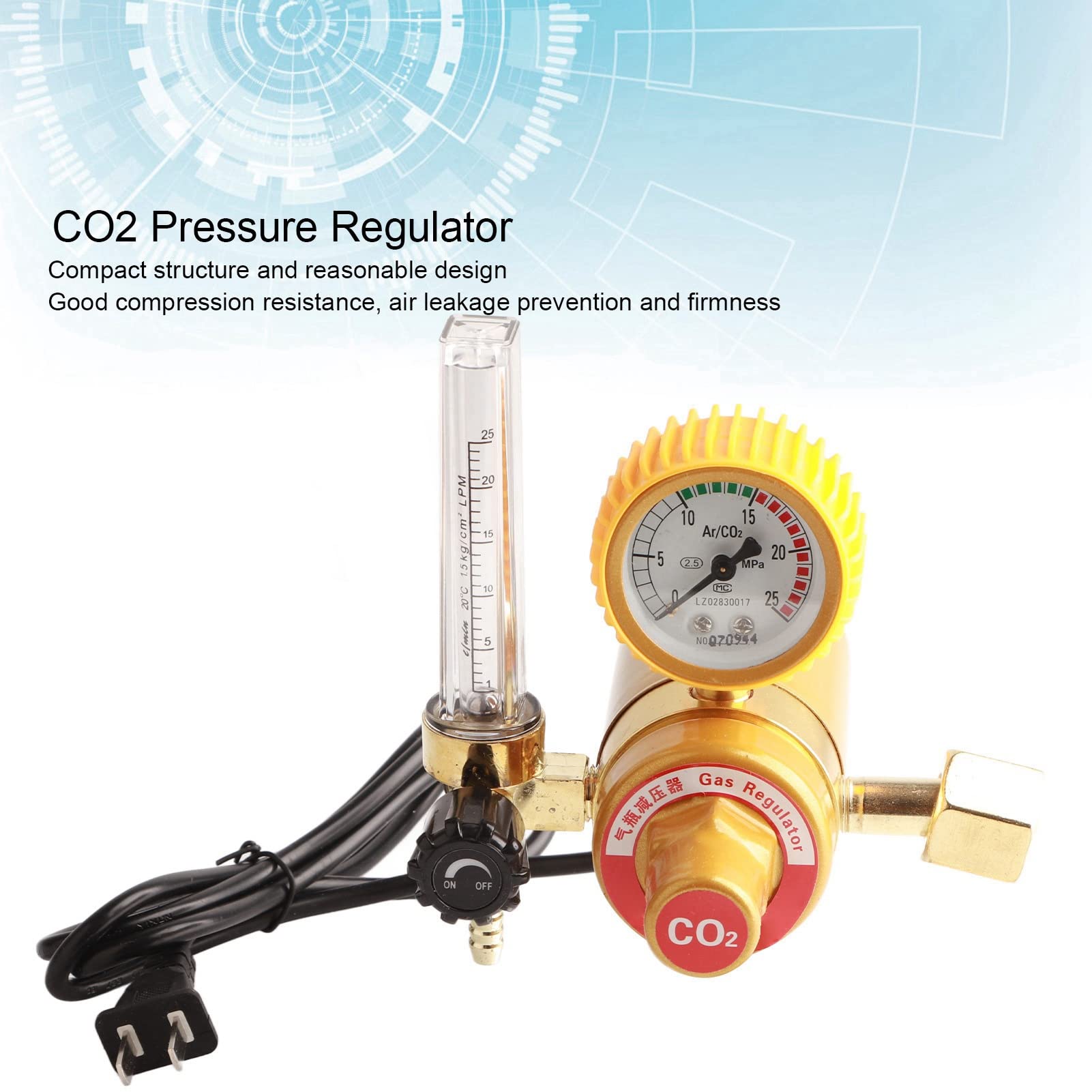 Regulator CO2 BORDSTRACT. 0 do 0,35 MPa Reduktor ciśnienia kontroli temperatury ogrzewania Butla gazowa 36 V Spawanie w osłonie