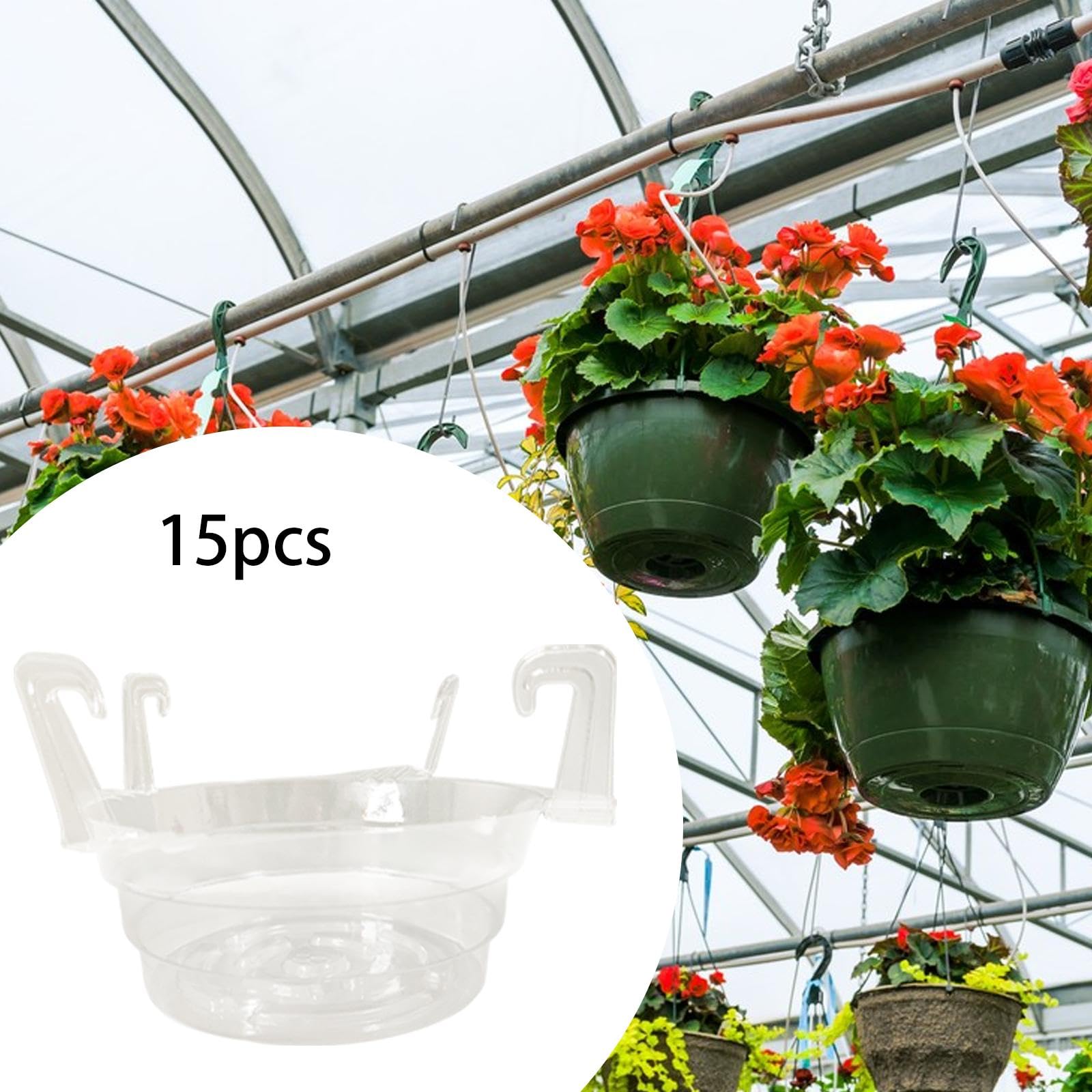 15 Pflanzschalen, Blumentopfhaken, Transparentes PP Zum Feuchtigkeitserhalt Und Schutz von Teppichen, Geeignet für Den Innenbereich, Mehrfarbig, 10inch