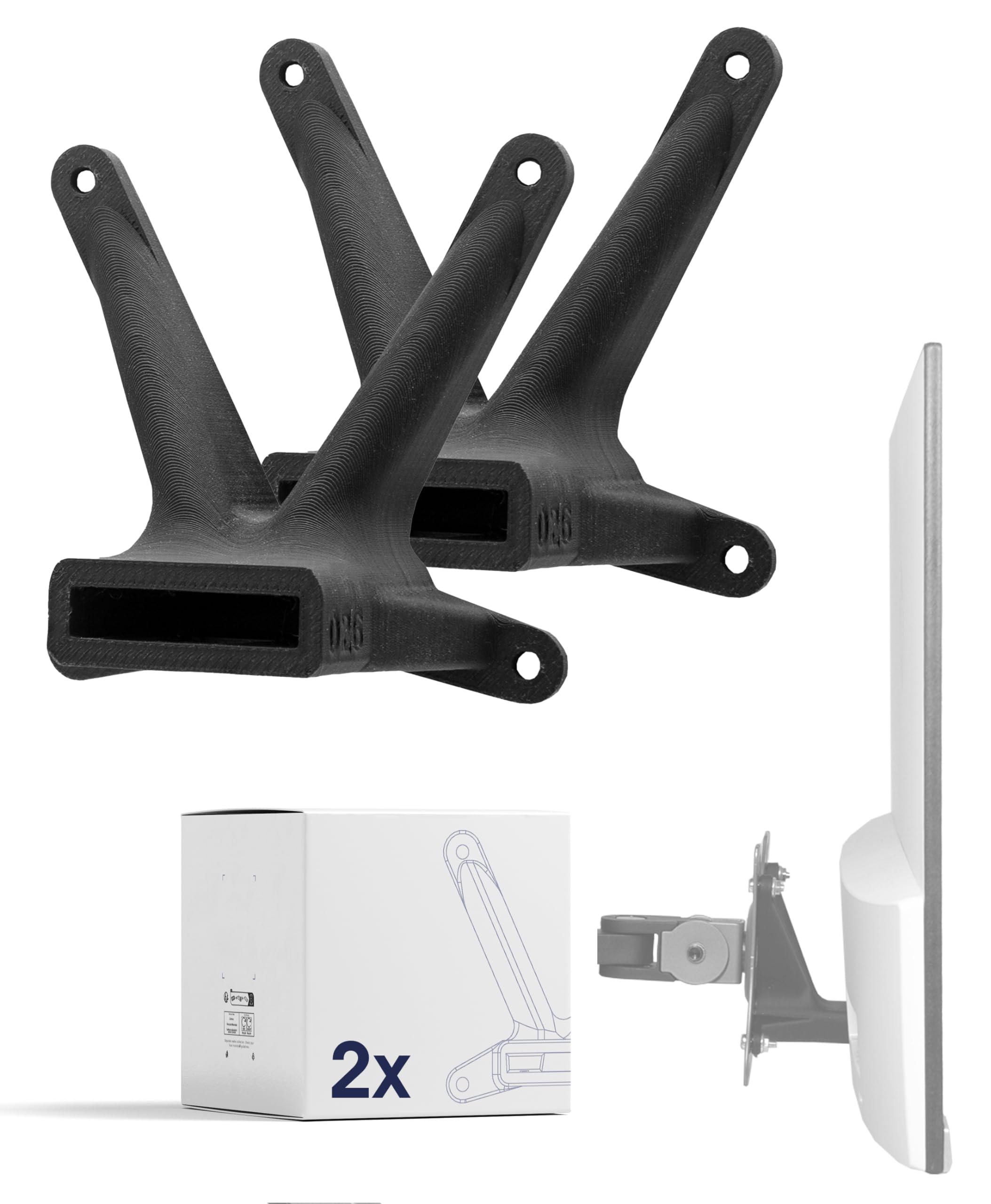 3IDEE VESA Mount Adapter Bundle Compatible with HP Monitors (22f, 22es, 22ea, 24f, 24es, 24er, 24ea, 27f, 27es, 27er, 27ea, U27 etc.) – 75x75mm HP Monitor Mount Adapter (2-Pack)