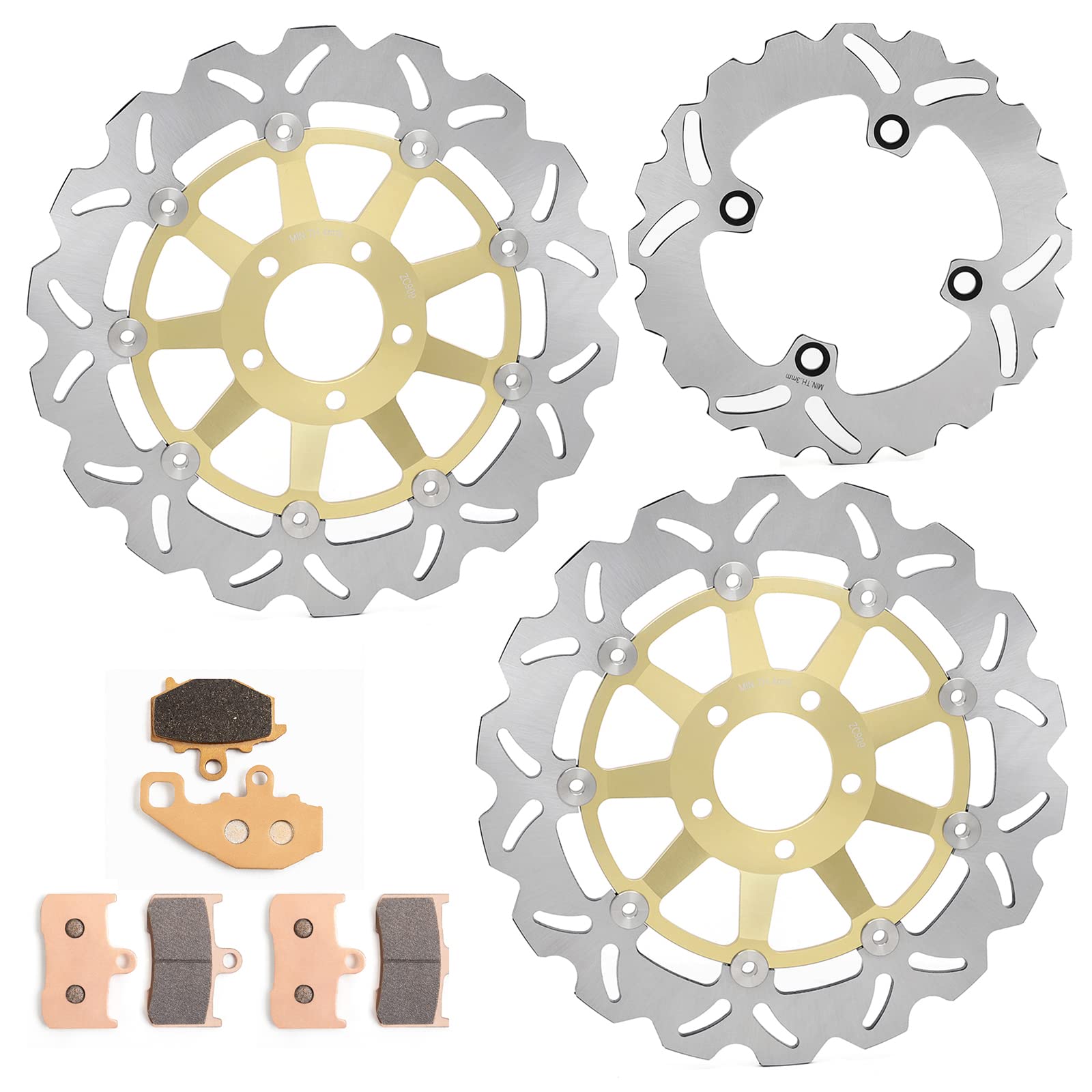 Dischi Freno Anteriore E Posteriore Per Kawasaki Z1000 2003-2006 - Kit Completo Con Pastiglie - Foto 6