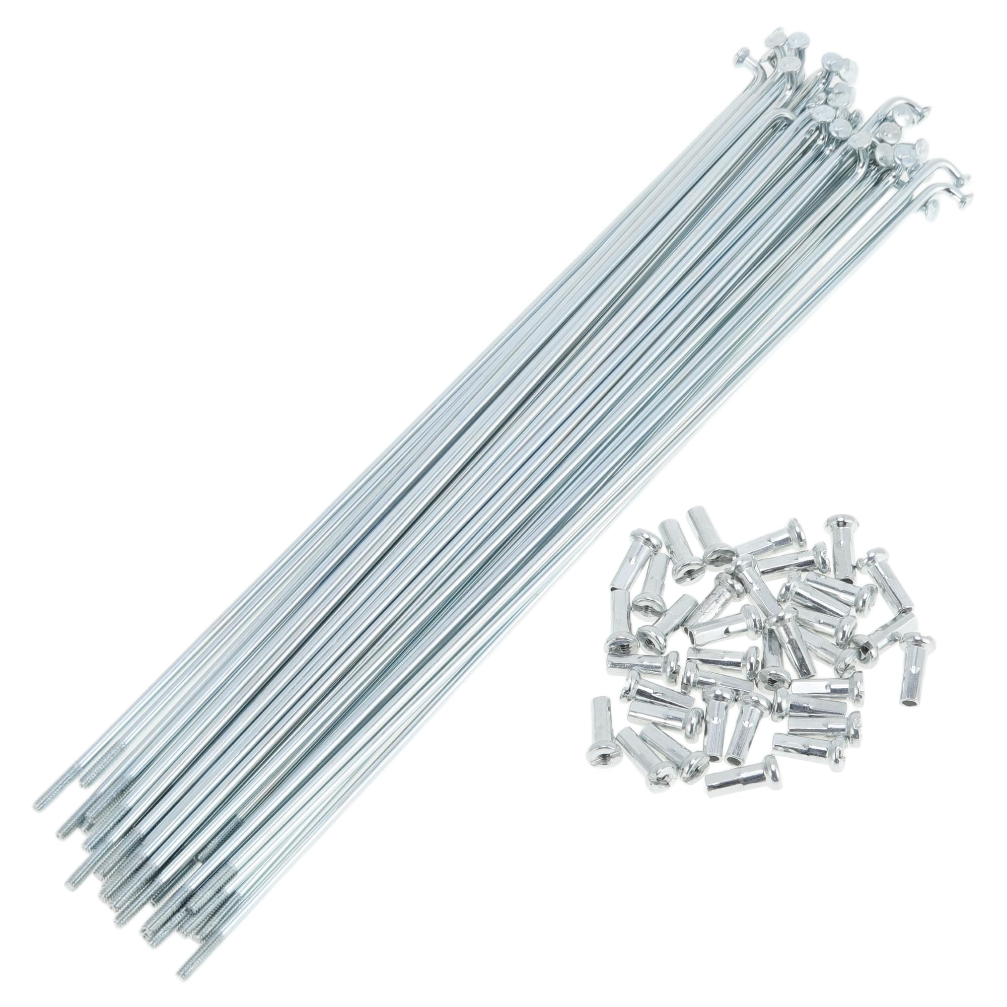 A ABSOPRO 36 Set 14G Bicycle Spokes 181mm Bike Wheel Spokes Silver Tone