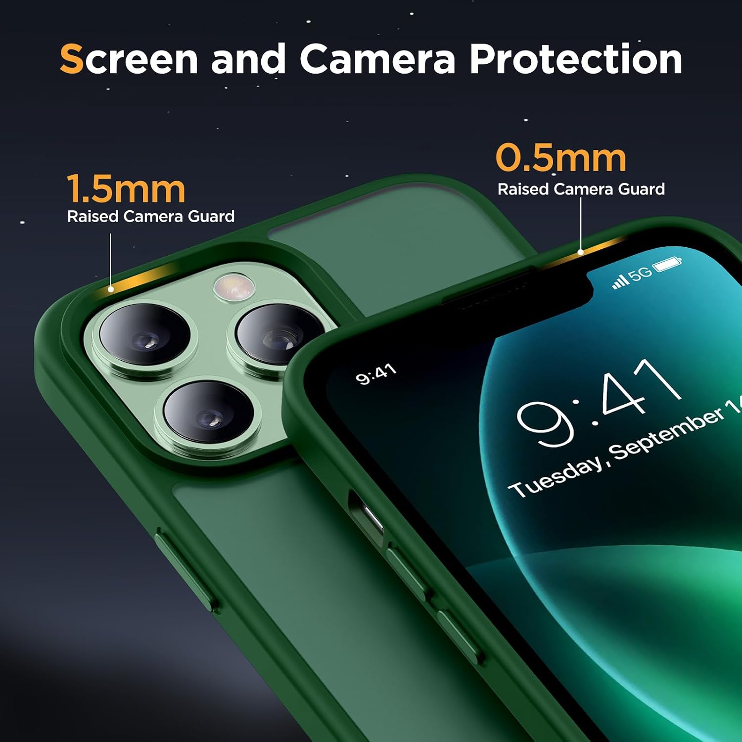  Magnetic for iPhone 12/12 Pro Case (Compatible with MagSafe) Military-Grade Protection, Anti-Fingerprint Translucent Matte Phone Cover for iPhone 12/12 Pro Case 6.1 inch, Dark Green thumbnail