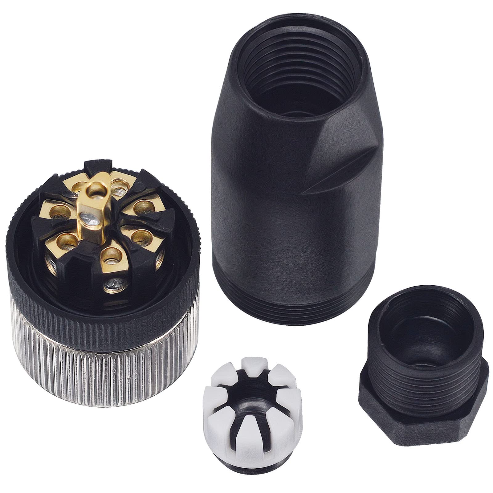 Lonlonty M12 Female Socket 8-Pin, IP67 Waterproof Industrial Circular Connector - Image 3