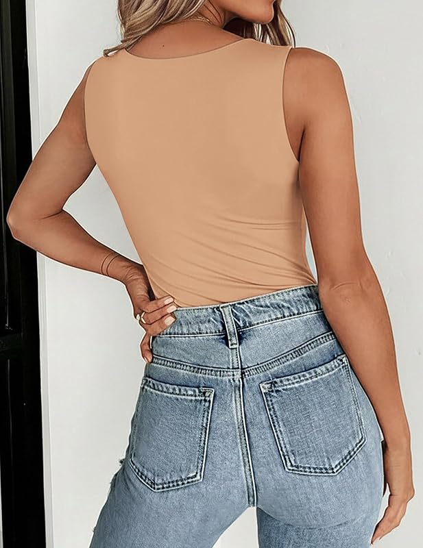 Zeagoo Womens Double Lined Crew Neck Tank Tops Summer Sleeveless Clothes image 3
