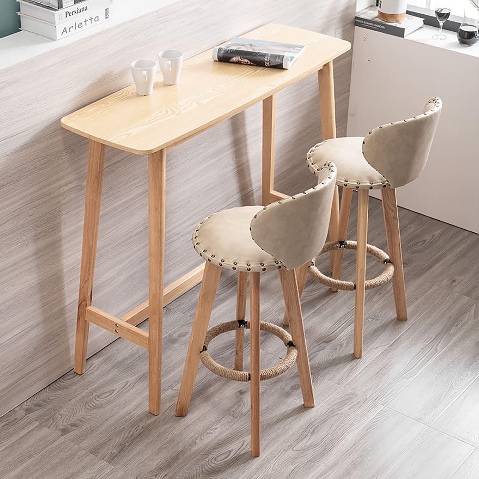 Amazon｜カウンターテーブル バーカウンター セット 木目調 ハイ  