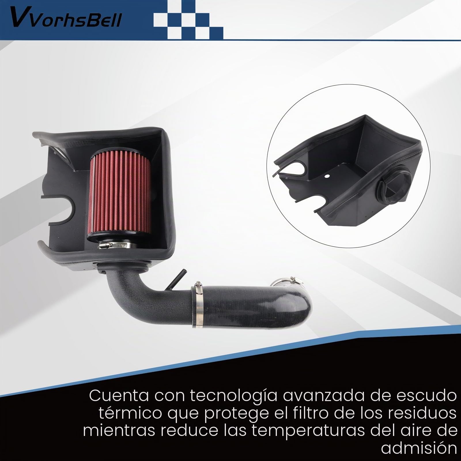 Kit de admisión de aire frío compatible con motores Audi A3 Q2 Q3 VW Golf MK7 1.4L EA211, sistema de admisión de aire de alto rendimiento con escudo térmico