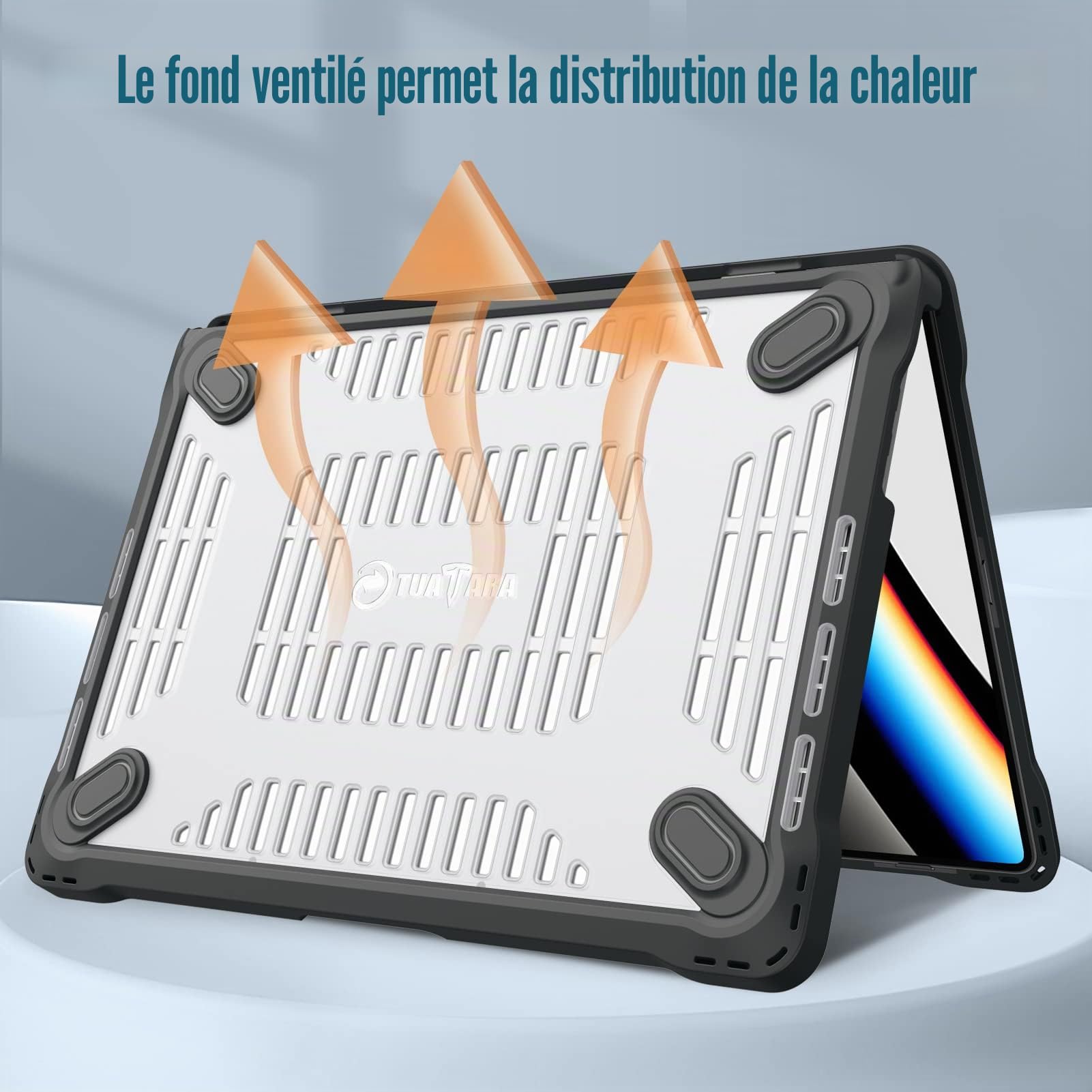 FINTIE Coque Hybride Compatible MacBook Pro 14 Pouces M5 M4 M3 M2 M1 Pro/Max 2026-2021, Etui Rigide Robuste Housse Bords Antichoc Noir