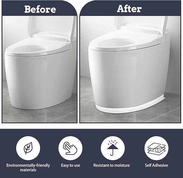 Mokani 2 Rotoli Sigillante Autoadesivo Nastro,Nastro Sigillante Impermeabile, Striscia di Tenuta per Bordo Vasca da Bagno Toilette Cucina (3,8 cm x 3,2 m) - 3