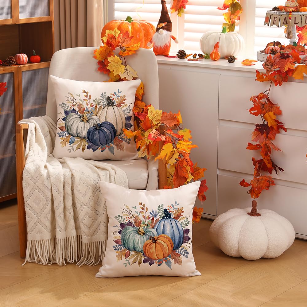 Federa Cuscino Autunno 45x45 Cm Con Motivo Bassotto - Decorazione Divano E Camera Da Letto
