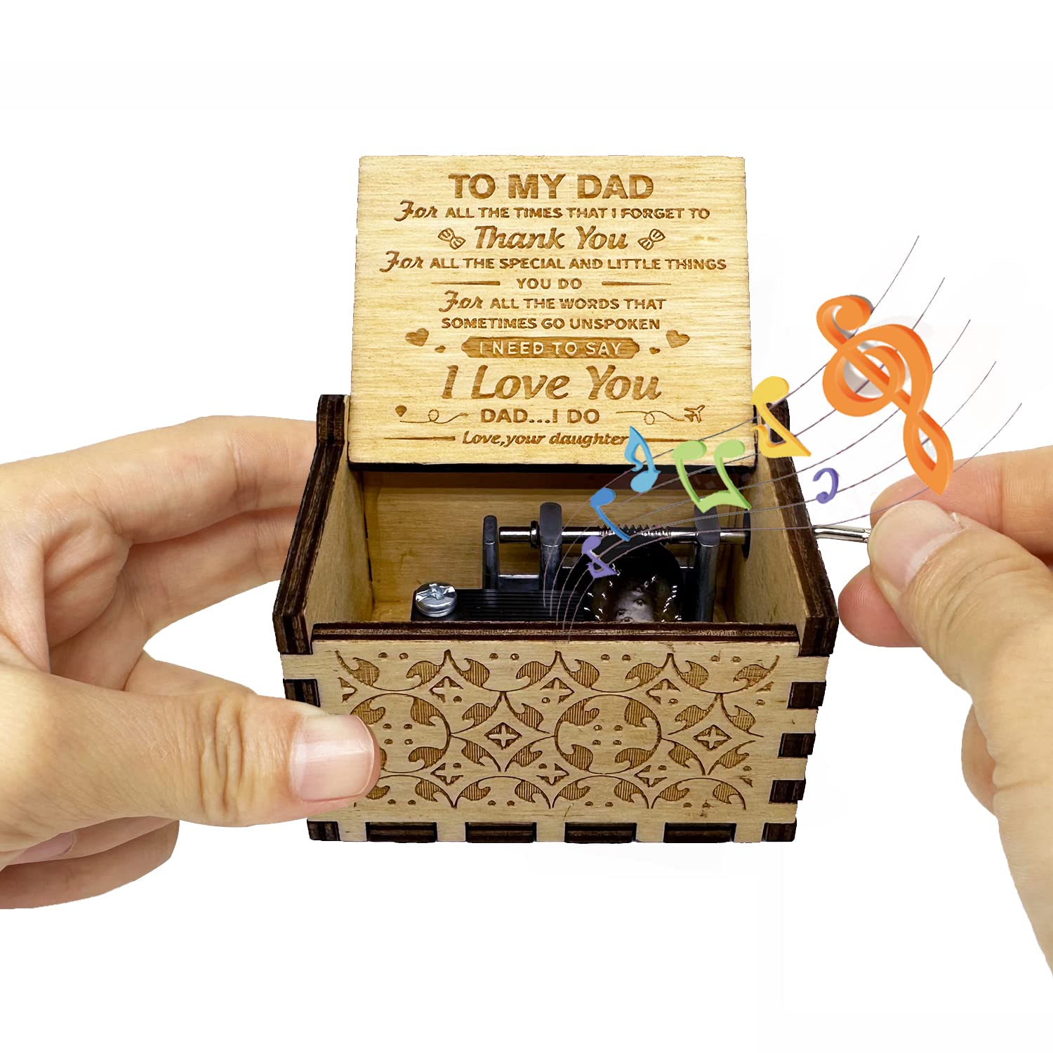 Ukebobo Holz-Spieluhr – You Are My Sunshine, 6,4x5,2 Cm | Handkurbel-Musik Ohne Batterie, Geschenk Für Muttertag, Geburtstag & Mehr