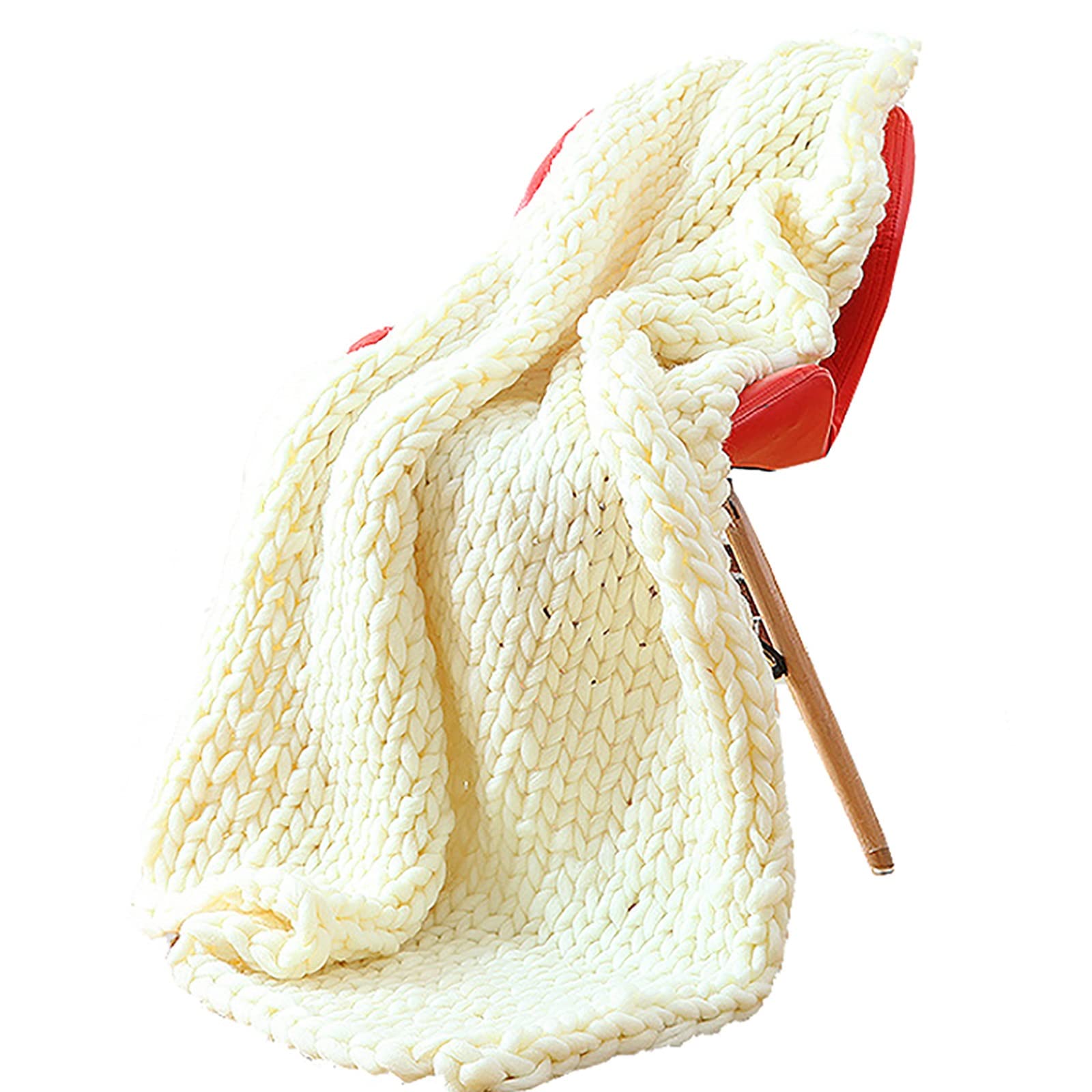 Couverture en tricot épais pour la décoration intérieure et tapis de yoga confortable.
