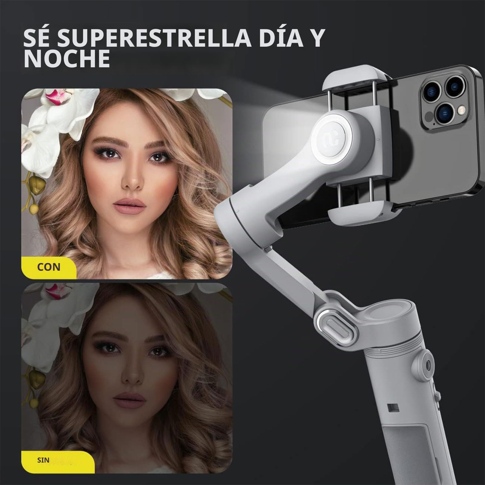 AOCHUAN Gimbal Estabilizador para iPhone de 3 Ejes, Estabilizador para Smartphone Portátil y Plegable, Gimbal para Teléfono para Grabación de Vídeo, Videoblogs, Youtube, TikTok, Smart X