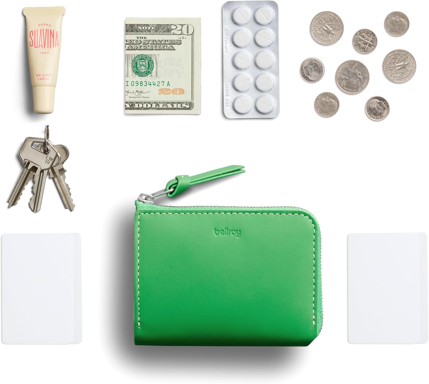 Bellroy L-Pocket (minimalist zip wallet with storage for cards, coins and keys) - NeonGreen - Image 7