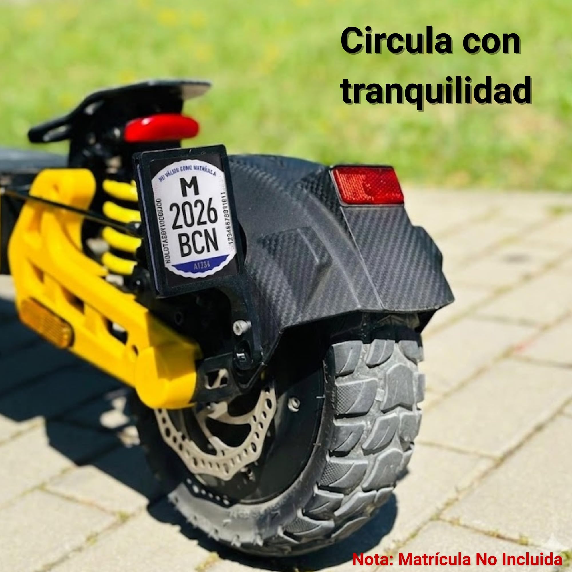 Portatarga per Monopattino Elettrico VMP Universale, Supporto Flessibile di Piastra Identificativa con Fissaggio a Vite, Protezione Trasparente Rimovibile, Accessorio per Scooter (Lato Sinistro)