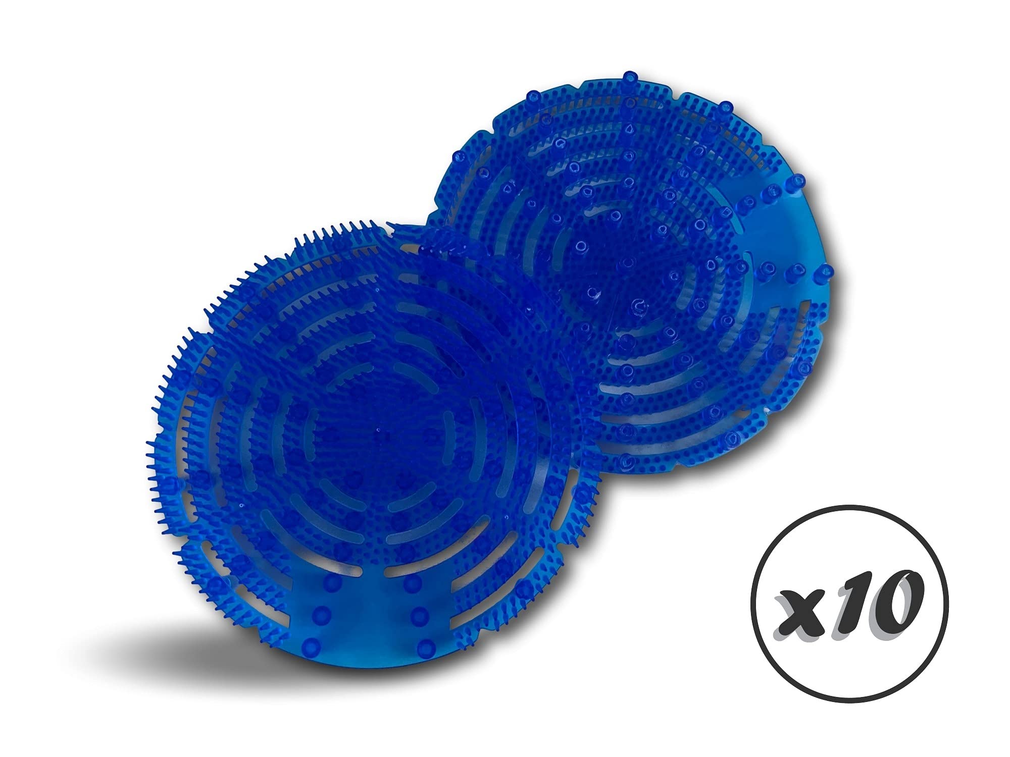 Zestaw 2 ekranów do pisuarów antysplash | Zestaw 10 | Ø 17 cm | Ocean fresh | odświeżacz powietrza | Antybakteryjny | Łagwy niebieski | Filtr | Pasuje do wszystkich pisuarów | Hotel restauracja | Kibros URISPLBLPx10