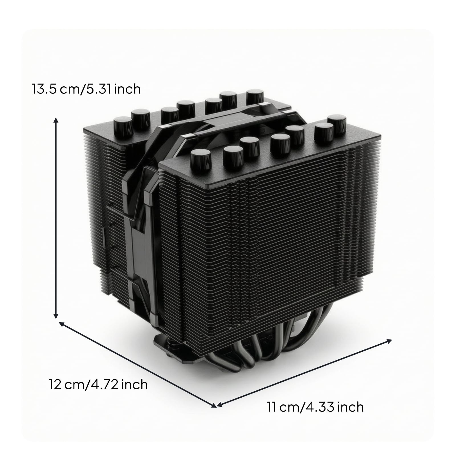 Dissipatore a Doppia Torre Refrigerazione Efficiente Dissipatore con 7 Tubo di Calore Compatibile Raffreddatore CPU per Assemblatori di PC, SE-207-XT SLIM Nero