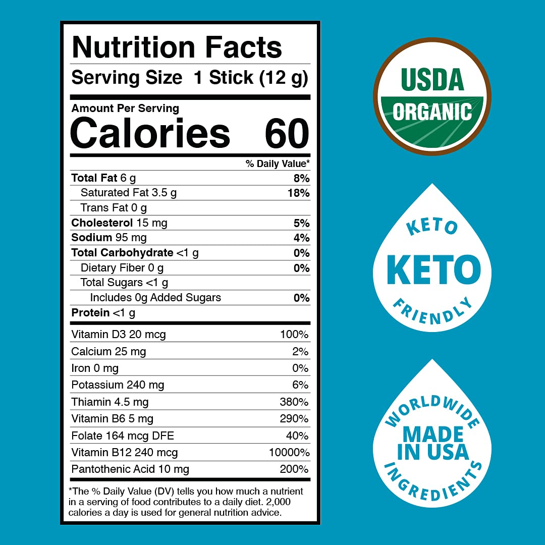 VitaCup USDA Organic Keto Max Dark Roast Instant Coffee Packets for Ketosis & Energy, w/ Butter, MCT Oil, Turmeric, B Vitamins, D3, 100% Arabica Coffee, All-In-One Keto Single Serving Sticks, 18 Ct