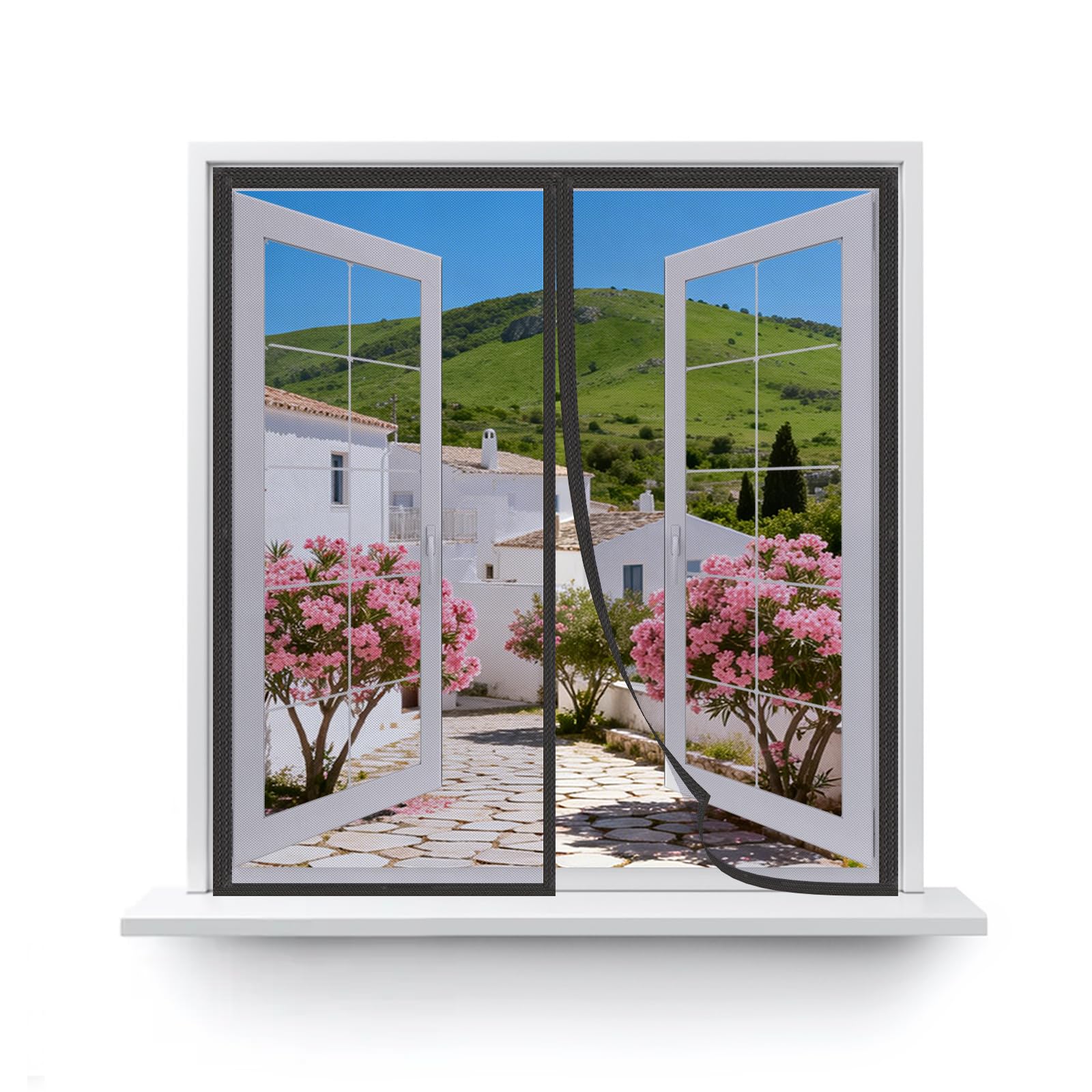 MAGICDOOR Magnet Fly Screen 50x85cm, Pure Colour Polyester Fibre Insect Screen Door with Strong Magnetic, Mosquito Mesh Patio Door Curtain Without Drilling for Bedroom Living Room Entrance-Black โ image 1