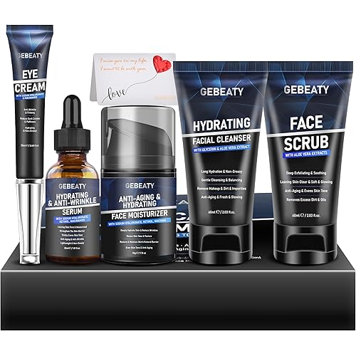 Mens Skin Care Kit,Skin Care for Men,Deep Hydrate,Moisturize,Firm Skin,Gentle Men's Facial Skin Care Routine Kit for Men Christmas Valentines Birthday Gifts for Him Boyfriend Husband Fathers Dad