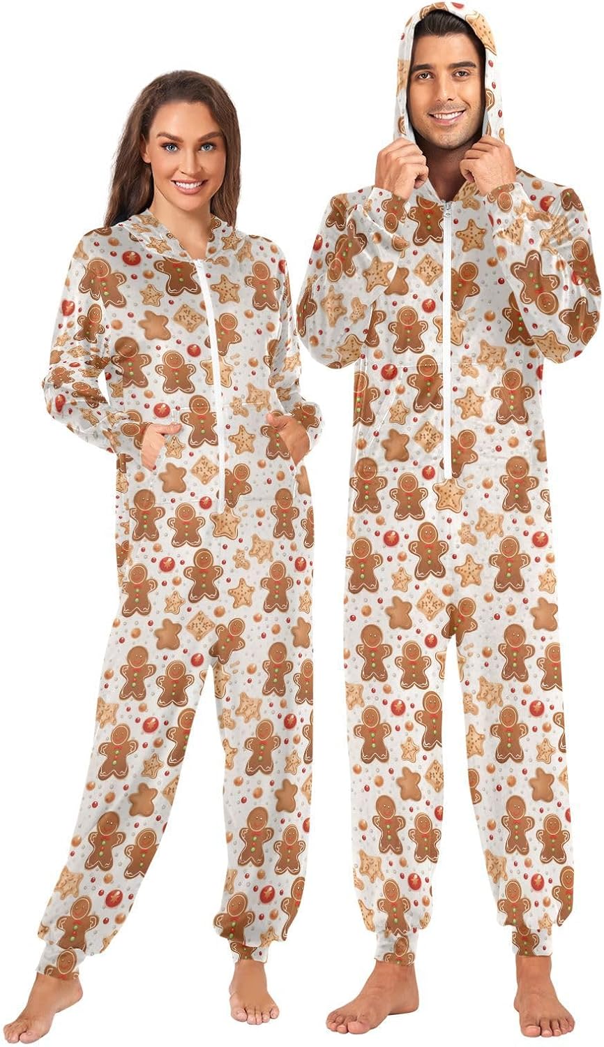 SUABO Adult Onesie Pajamas, One-Piece Unisex Homewear, Sleepwear for Men Women