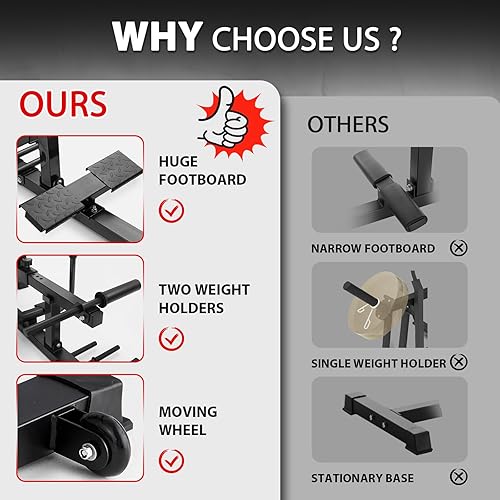 Miniatura 4 de GMWD Máquina de elevación de pantorrillas ajustables con clavijas de banda para entrenamiento de piernas y ejercicio - Equipo de gimnasio en casa