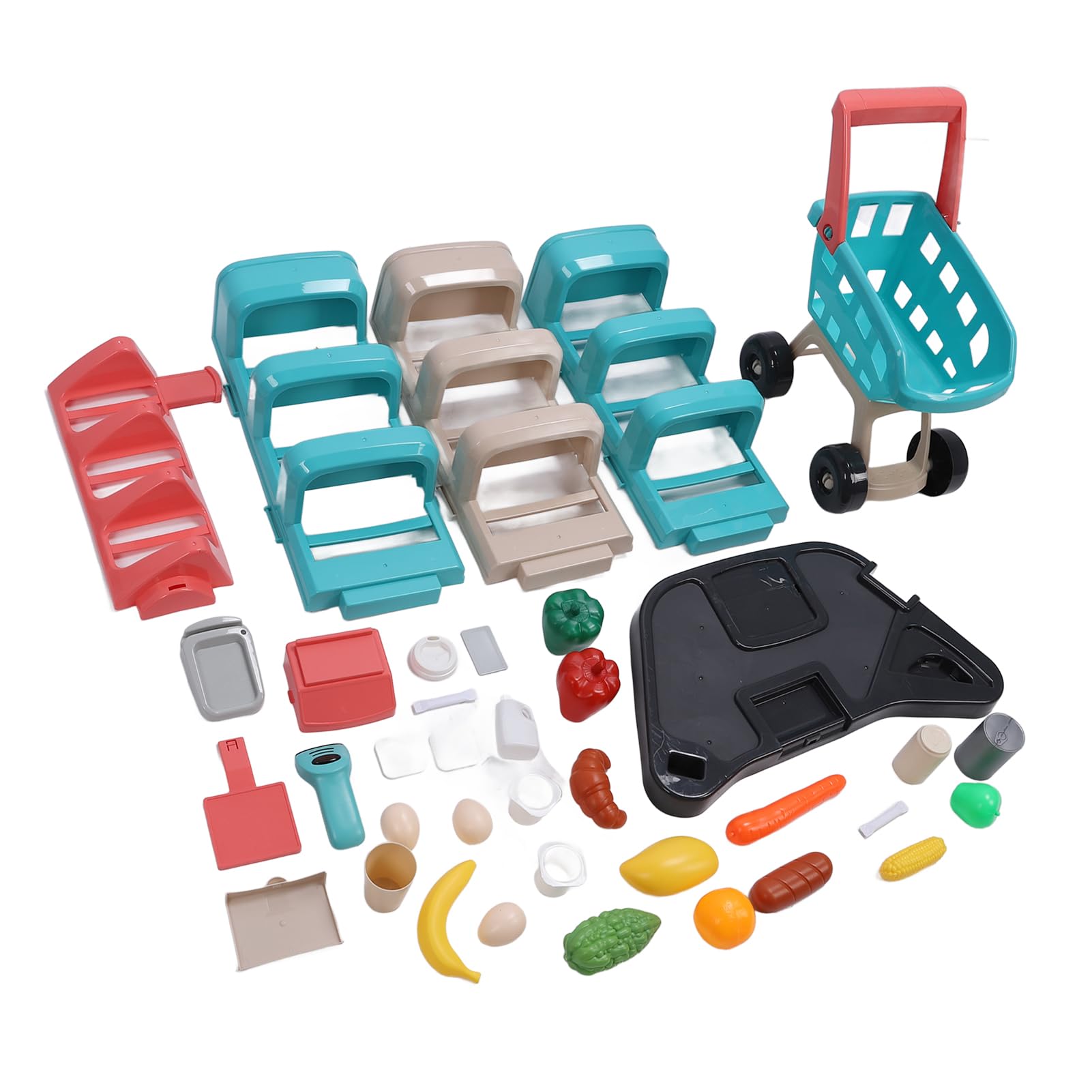 Alomejor Set da Gioco per Supermercato per Bambini con Carrello della Spesa, Caramelle, Gelati, Giocattoli per Ragazze