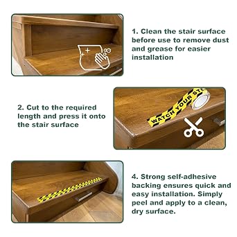 Watch Your Step Tape 2 Inch x16.4FT, Anti Slip Safety Grip Tape with Yellow Black Hazard Warning Stripe, Waterproof Non Skid Adhesive Floor Decal for Stairs Steps Ladder Workplace Indoor Outdoor