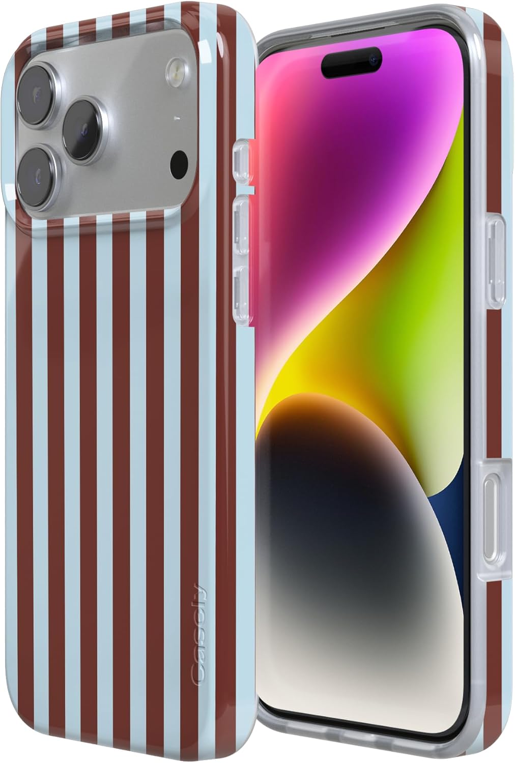 Casely iPhone 17 Pro Max Case | Sunday in Brooklyn | Blue Stripes | Compatible with MagSafe | Classic Ultra Slim Design