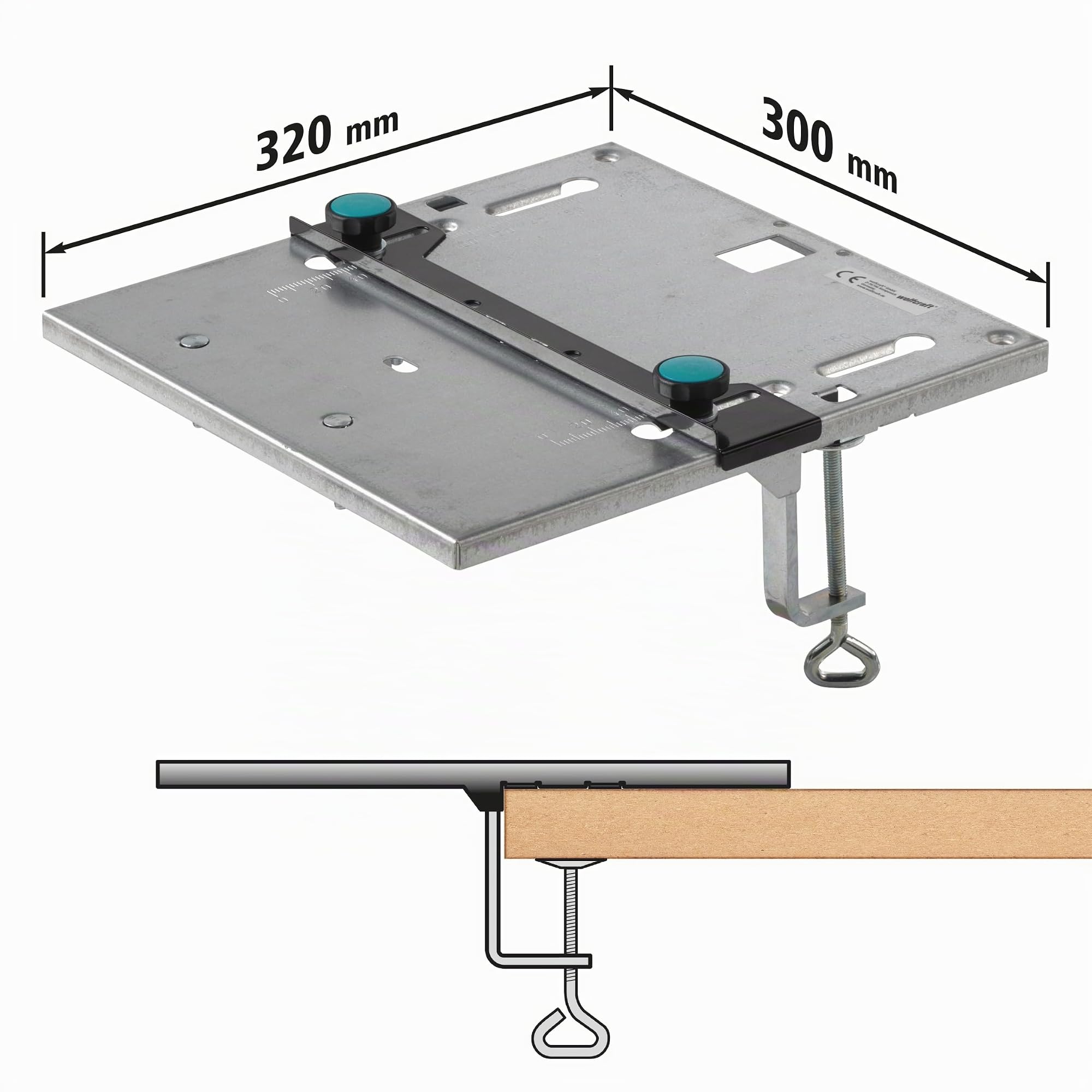 wolfcraft Piastra per seghetto alternativo I 6197000 I Per lavori controllati con il seghetto alternativo
