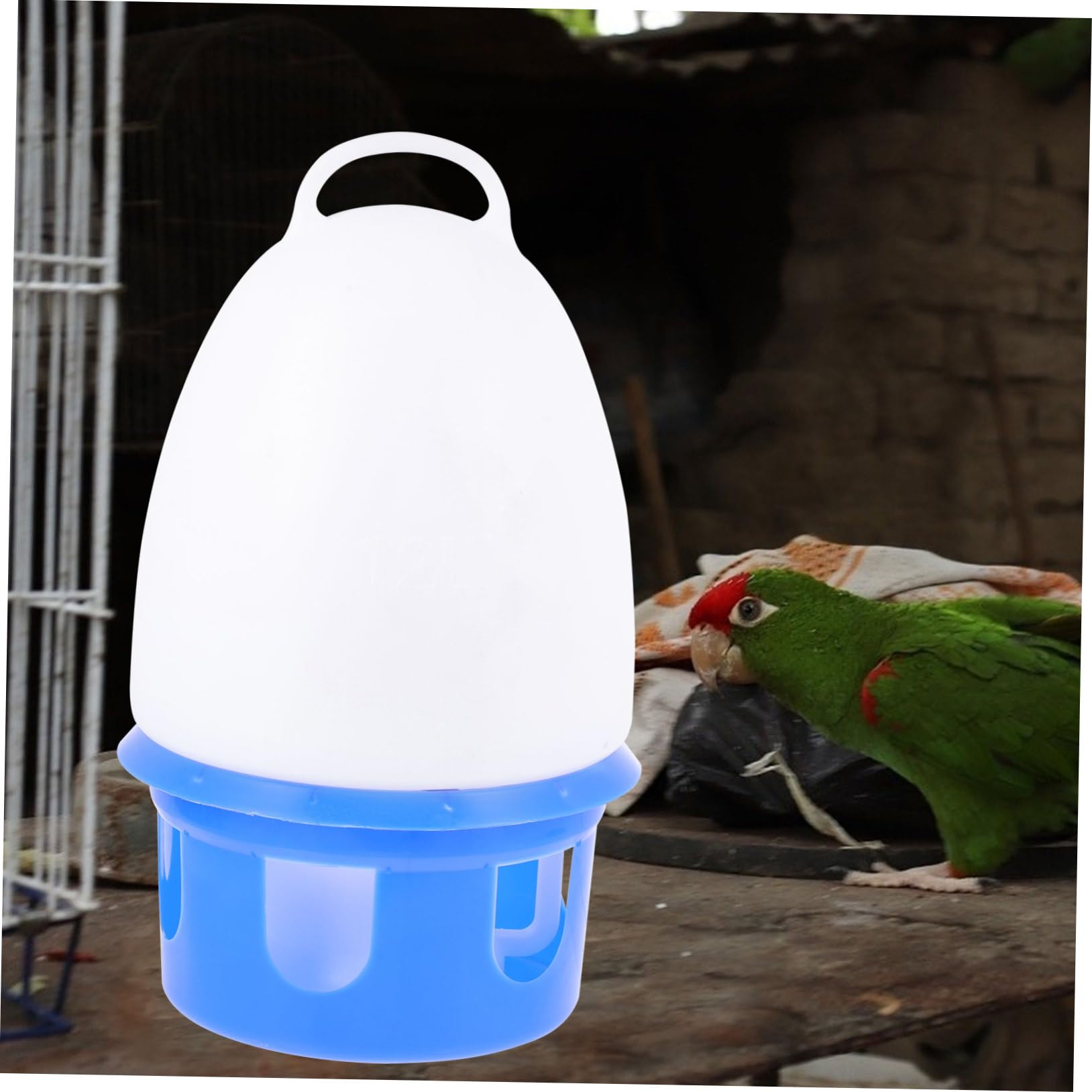 VANZACK Bevitore Autonomo per Uccelli in Pvc Blu, Abbeveratoio Rotondo per Piccioni e Pappagalli, Facile da Pulire, Adatto per Decorazione Domestica