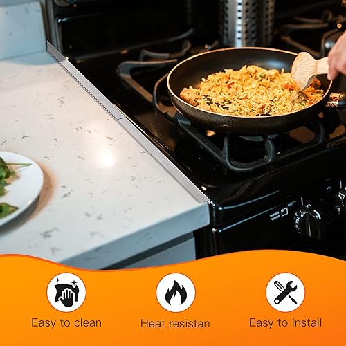 Miniatura 5 de Cubiertas de acero inoxidable para huecos para estufas, relleno de huecos para estufas, kit de molduras de estufa, protectores de huecos para