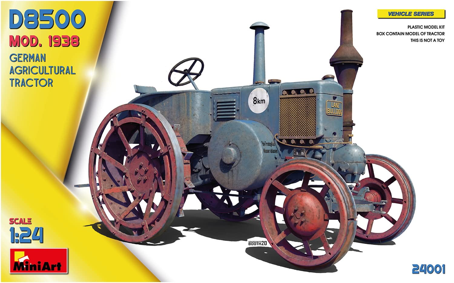 MiniArt 24001 1:24 DT. Tracteur agricole D8500 Mod. 1938- Reproduction fidèle, modélisme, kit Plastique, Bricolage, Hobby, Collage, kit modèle réduit, Assembler, Non Peint