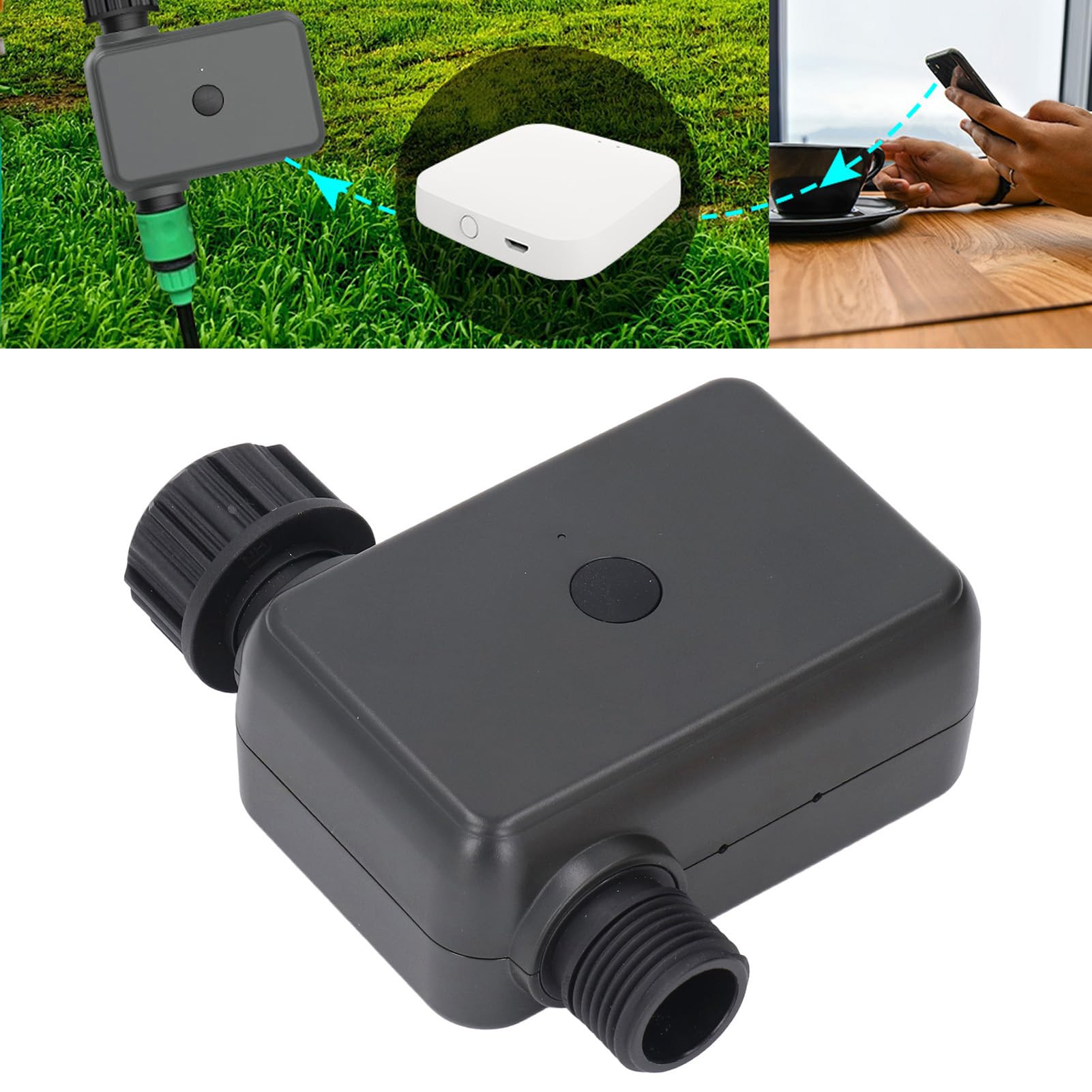 Temporizador de Agua controlado por aplicación automática NH3/4 - Válvula de riego Inteligente para jardín, césped, Patio - Riego temporizado programable