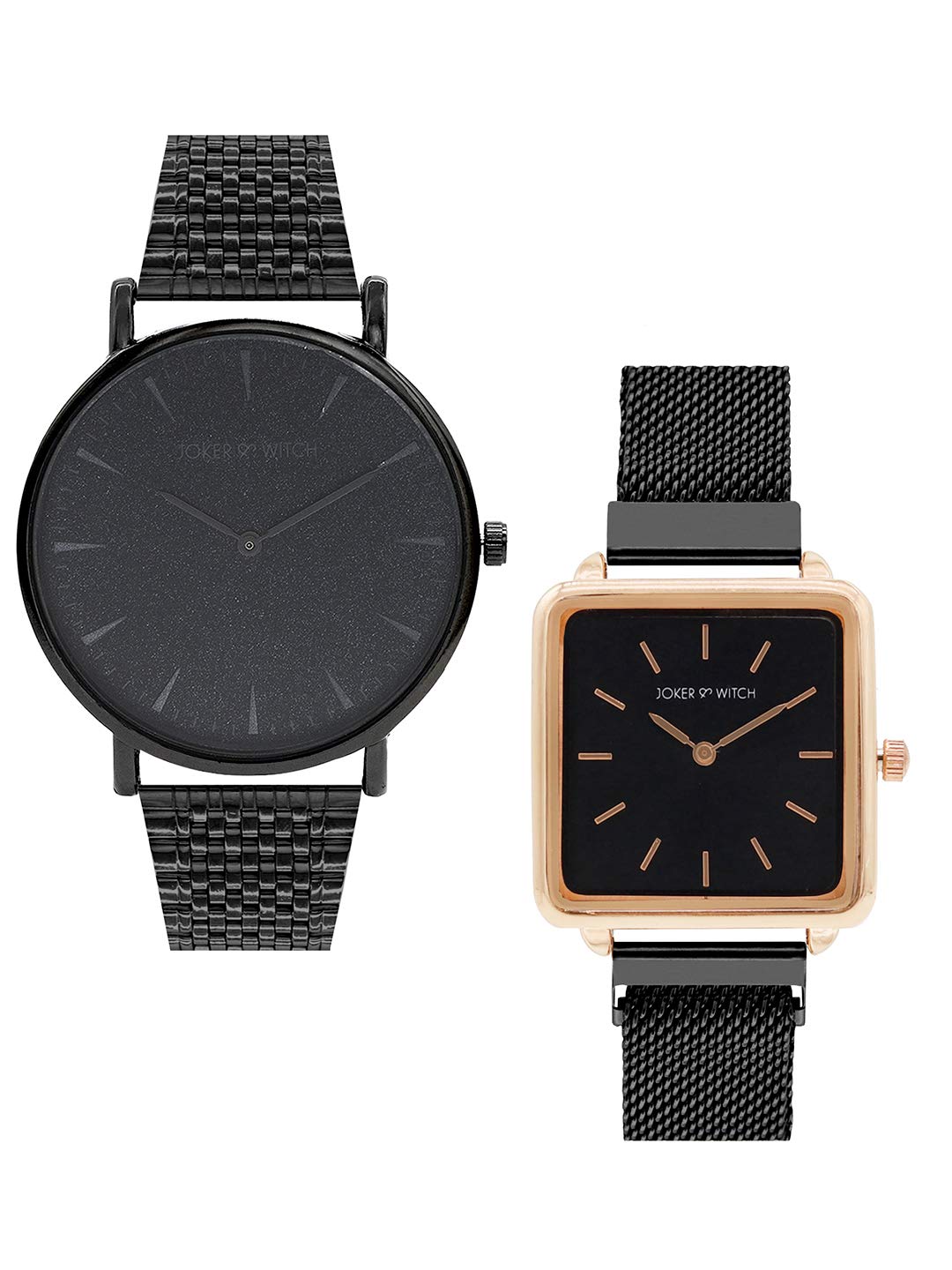 Joker & Witch Stainless Steel Archie And Veronica Couple Analogue Watches, Black Dial, Black Band (B08T68Q95W) Amazon Price History, Amazon Price Tracker