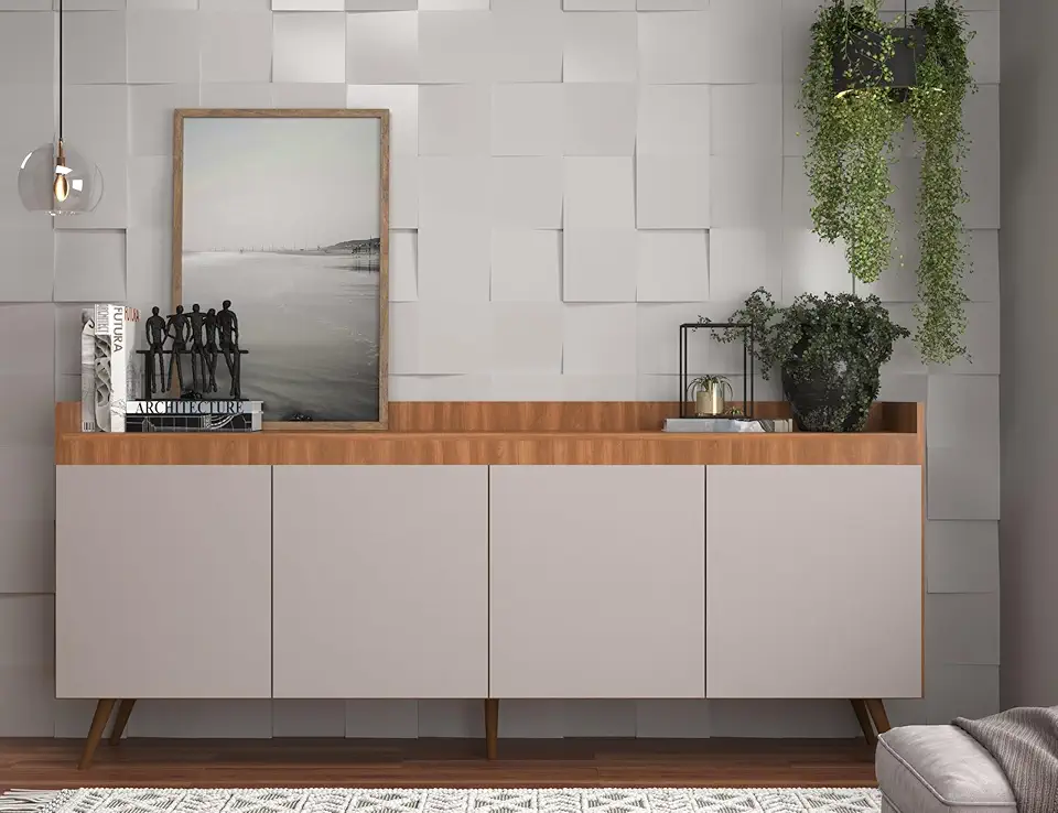 Buffet Retrô 4 Portas 180 Cm Edi Yescasa Freijó/Fumê