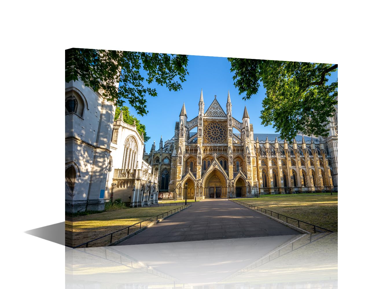 Westminster Abbey Canvas Wall Art for Living Room Catholicism Wall Art Modern Artwork Contemporary London England Home Decor Print On Canvas Ready to Hang for Bedroom Office (16''Wx 24''H)