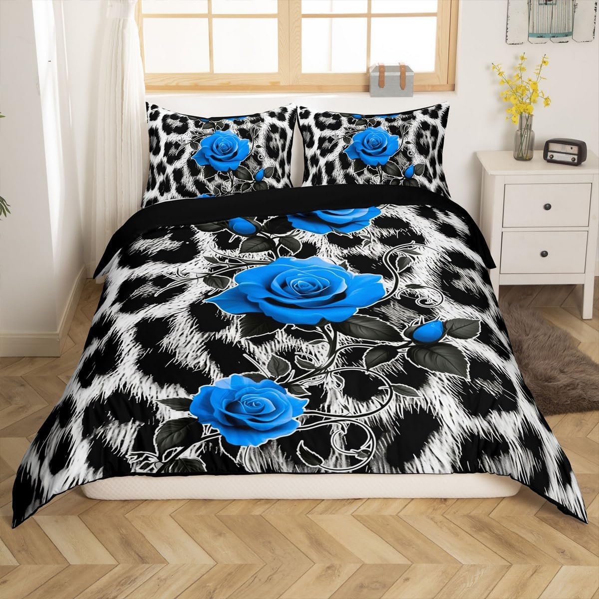 Erosebridal Fall Pumpkin Toddler Bedding Set for Kids Boys Girls,Autumn Harvest Theme Animal Comforter Cover Fox Bear Deer Duvet Cover Woodland Wildlife Mushroom Quilt Cover