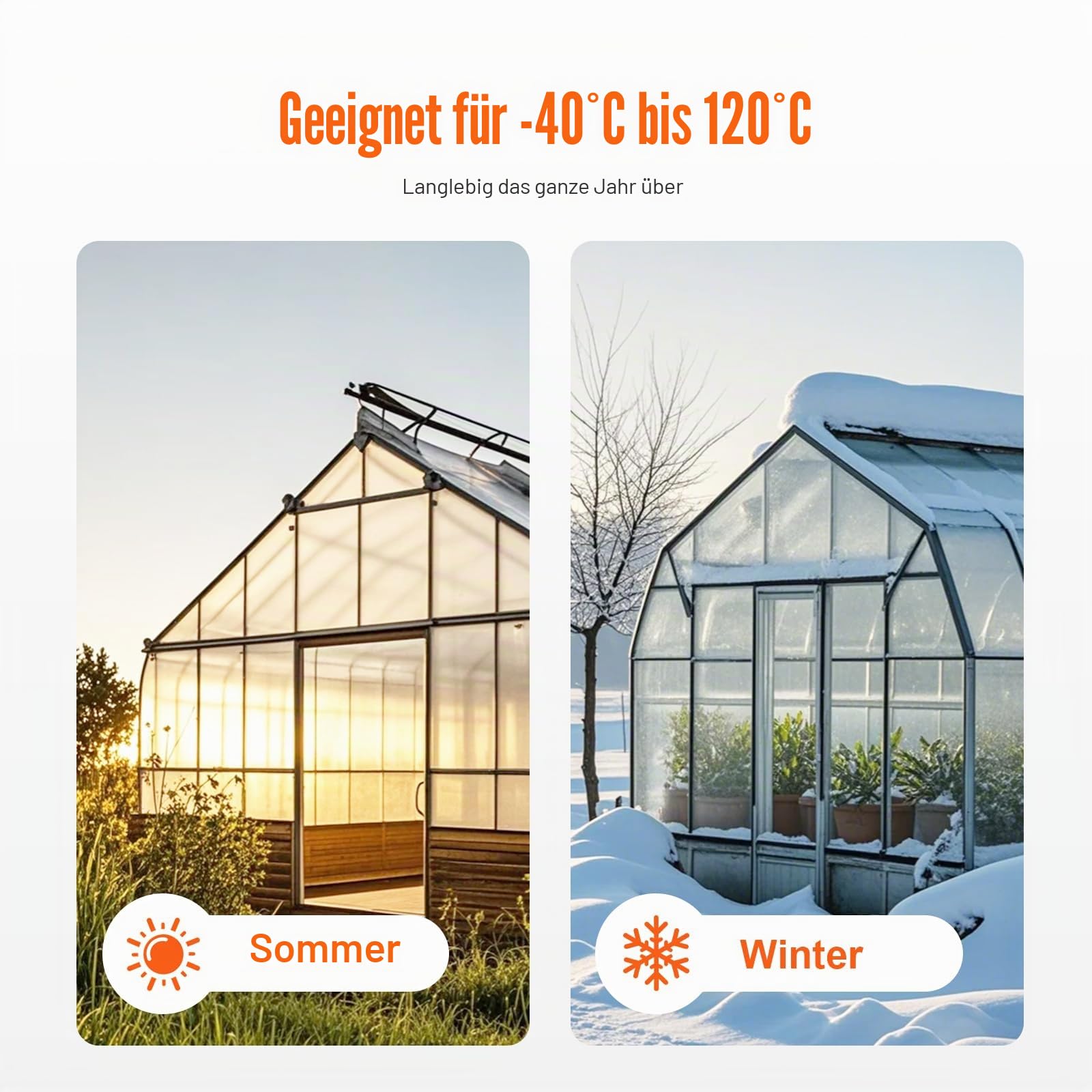 VEVOR 15er-Set Gewächshausplatten aus Polycarbonat, 1210 x 605 x 6 mm Stegplatten, wasserdichte UV-geschützte gewellte Hohlkammerplatten, schlagfeste, transparente Dachplatten für Gewächshaus/Garten