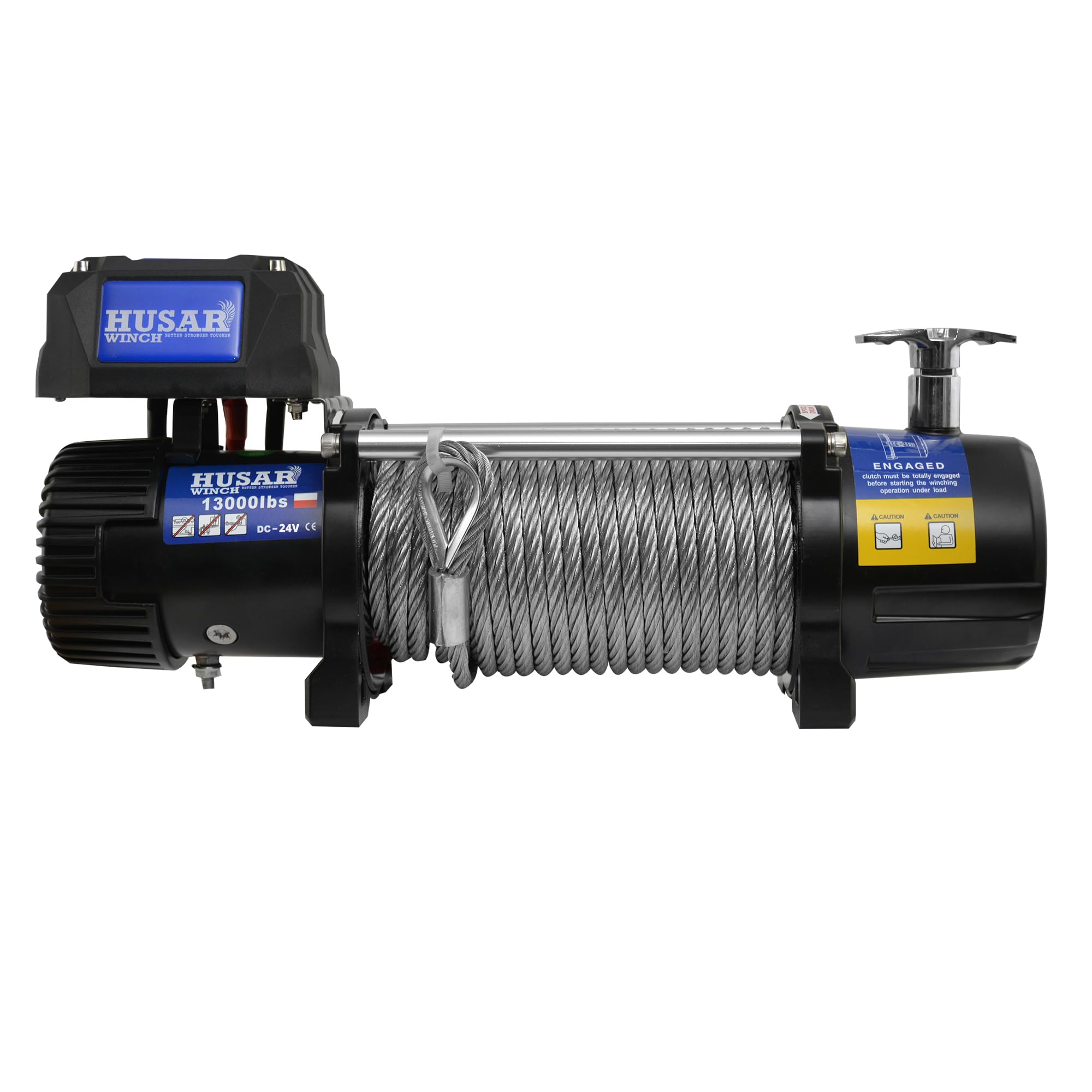 Cabrestante Eléctrico de 13000 lbs | 5897 kg, 24 V, Con Cuerda de Acero De 26 m,Control Inalámbrico, Transmisión Planetaria De 3 Etapas, Ideal Para Vehículos Todoterreno, Vehículos 4x4