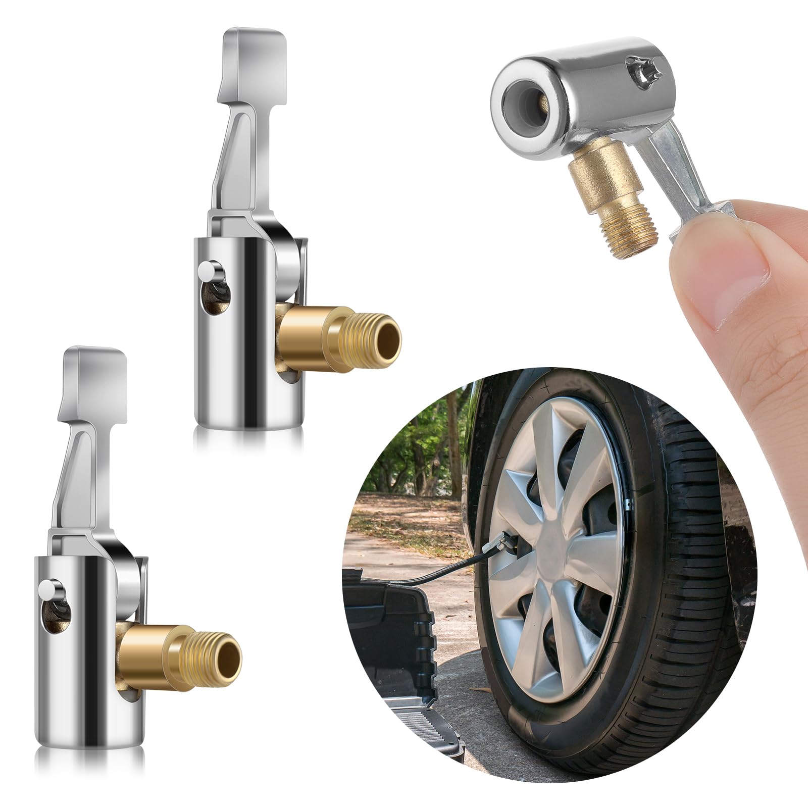AOZUO 2 Stück 8mm Autoventil Adapter, Bosch Easy Pump Autoventil Hebelstecker Air Chuck Autoventil Adapter Reifen Ventil Luftpumpe Clip Fahrrad Ventil Adapter für Reifenventile