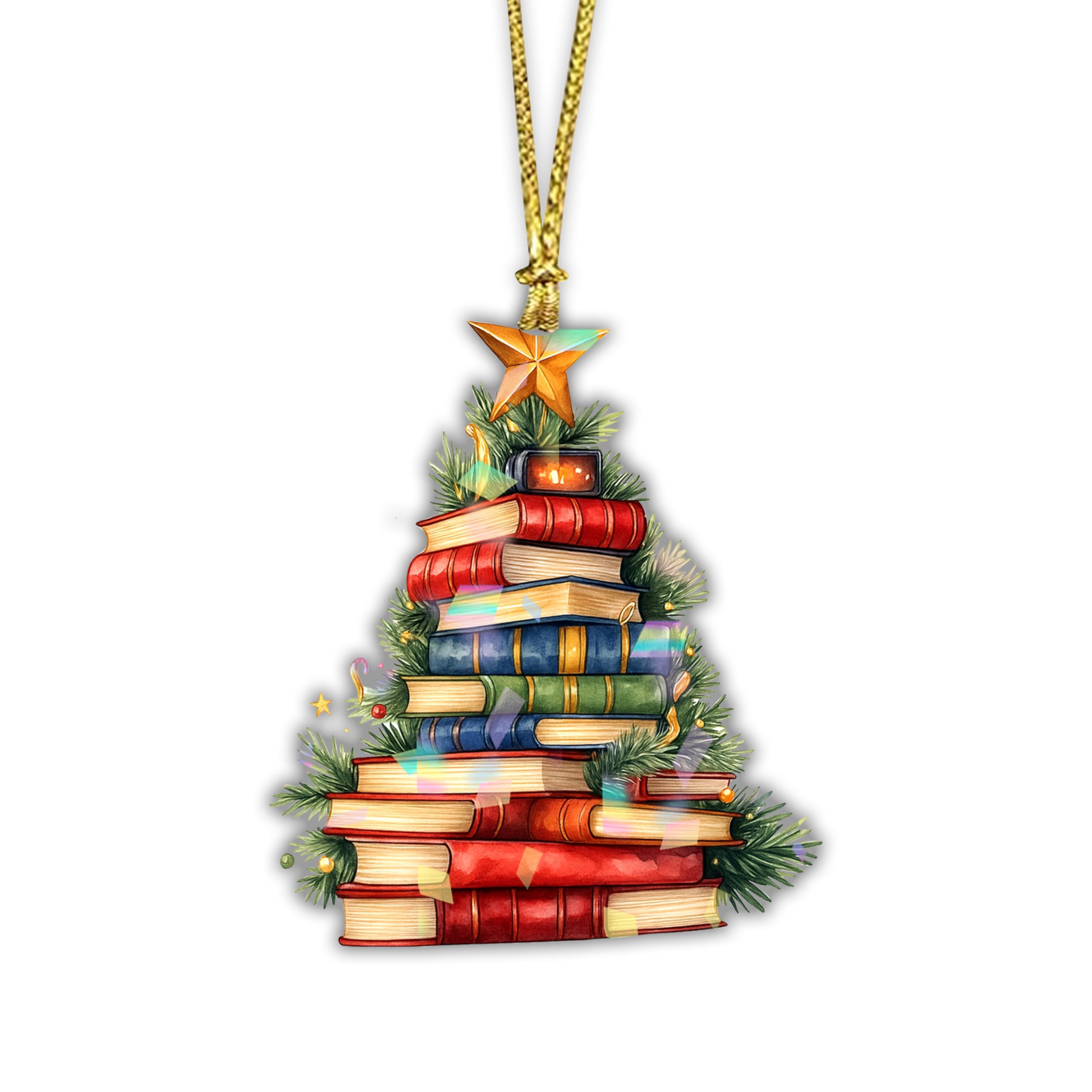 Arbre de Noël holographique de 10,2 cm en vinyle pour déco suspendue