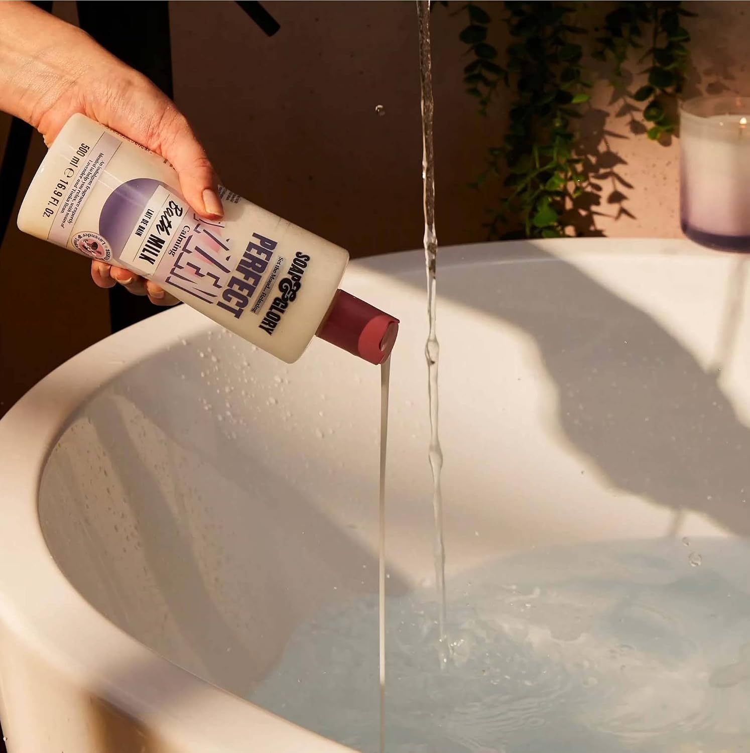 Soap & Glory Perfect Zen Bubble Bath Milk - Hydrating & Luxurious Tonka Bean & Lavender Oil Scented Bubble Bath - Moisturizing Milk Bath for Night Time Relaxation (500ml)