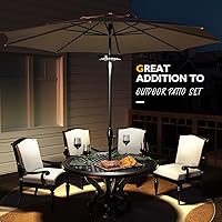 Vista 5 de Paquete de 2 luces Eletorot para sombrilla de patio, luces recargables al aire libre para decoración de patio, luces de mesa de patio, luz de poste