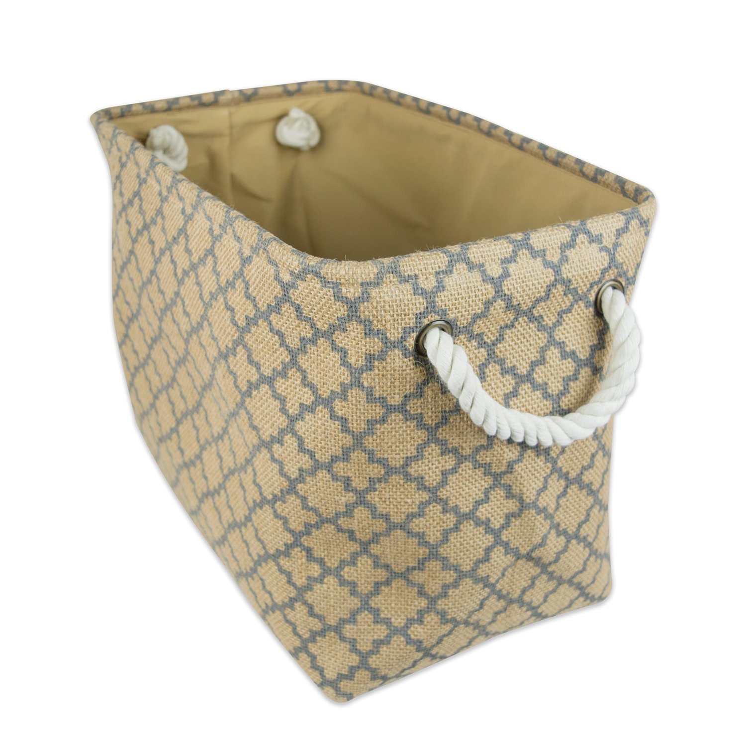 DII Burlap Storage Collection Collapsible Bin, Large Rectangle, 17.5x12x15